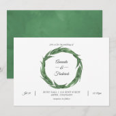 Waterverf Woodland Forest Greenery Wedding Kaart (Voorkant / Achterkant)