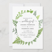 Waterverf Woodland Forest Greenery Wedding Kaart (Voorkant)
