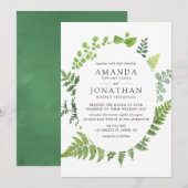 Waterverf Woodland Forest Greenery Wedding Kaart (Voorkant / Achterkant)