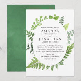Waterverf Woodland Forest Greenery Wedding Kaart