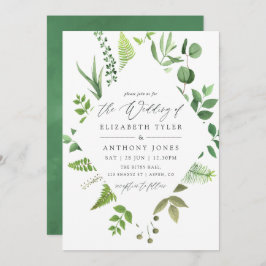Waterverf Woodland Forest Greenery Wedding Kaart