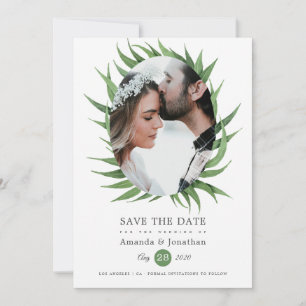 Waterverf Woodland Forest Greenery Wedding Save The Date