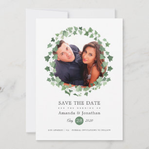 Waterverf Woodland Forest Greenery Wedding Save The Date