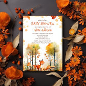 Waterverf Woodland Forest herfst Fox Baby shower Kaart