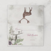 Waterverf Woodland Forest Herten tafelkaarten Plaatskaartje (Buitenkant ongevouwen)