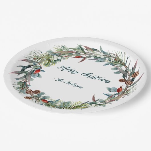 Waterverf Woodland Forest krans papier Bord (Gekanteld)