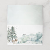 Waterverf Woodland Forest Place Card Plaatskaartje (Buitenkant ongevouwen)
