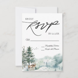 Waterverf Woodland Forest RSVP Card