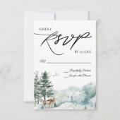Waterverf Woodland Forest RSVP Card Kaartje (Voorkant)