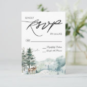 Waterverf Woodland Forest RSVP Card Kaartje (Staand voorkant)