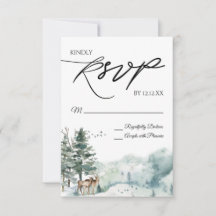 Waterverf Woodland Forest RSVP Card