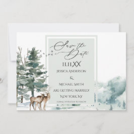 Waterverf Woodland Forest Save the Date Invitation