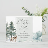 Waterverf Woodland Forest Save the Date Invitation (Staand voorkant)