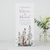Waterverf Woodland Forest trouwprogramma Programmakaart (Staand voorkant)