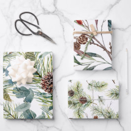 Waterverf Woodland Forest Vakantie Inpakpapier Vel