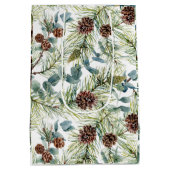 Waterverf Woodland Forest Vakantie Medium Cadeauzakje (Achterkant)