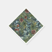 Waterverf Woodland Forest Vakantie Servet (Hoek)