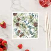 Waterverf Woodland Forest Vakantie Servet (Insitu)