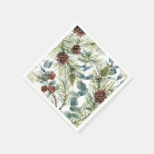 Waterverf Woodland Forest Vakantie Servet (Hoek)