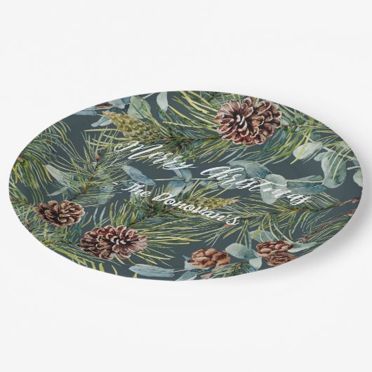 Waterverf Woodland Forest vakantieservetten Papieren Bordje (Gekanteld)