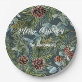 Waterverf Woodland Forest vakantieservetten Papieren Bordje (Voorkant)