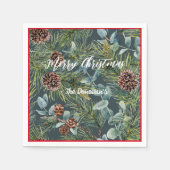 Waterverf Woodland Forest vakantieservetten Servet (Voorkant)