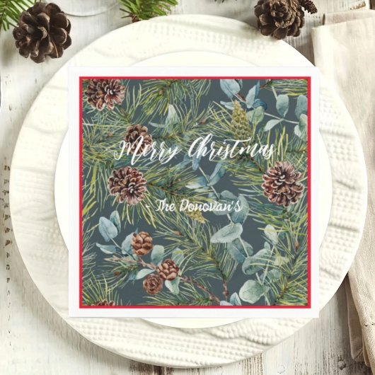 Waterverf Woodland Forest vakantieservetten Servet