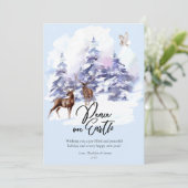 Waterverf Woodland Forest Vrede op aarde Feestdagenkaart (Staand voorkant)
