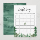 Waterverf Woodland Forest Vrijgezellenfeest Bingo Informatiekaartje (Voorkant / Achterkant)