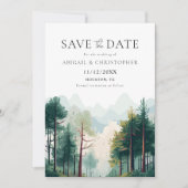 Waterverf Woodland Forest Wedding Bewaar de datum Save The Date (Voorkant)