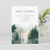 Waterverf Woodland Forest Wedding Bewaar de datum Save The Date (Staand voorkant)