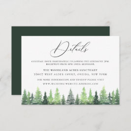 Waterverf Woodland Forest Wedding Details Kaart