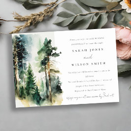 Waterverf Woodland Forest Wedding Jubileum Kaart