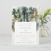 Waterverf Woodland Forest Wedding Jubileum Kaart (Staand voorkant)
