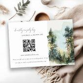 Waterverf Woodland Forest Wedding QR Code RSVP Informatiekaartje