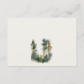 Waterverf Woodland Forest Wedding QR Code RSVP Informatiekaartje (Achterkant)