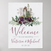 Waterverf Woodland Forest Wedding Sign Poster (Voorkant)