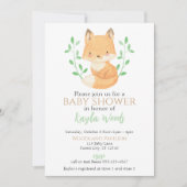 Waterverf Woodland Fox Baby shower Kaart (Voorkant)