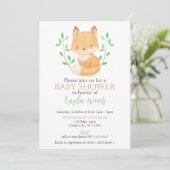 Waterverf Woodland Fox Baby shower Kaart (Staand voorkant)