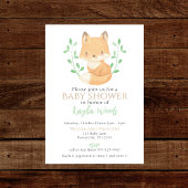 Waterverf Woodland Fox Baby shower Kaart