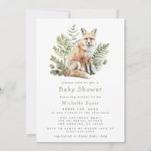 Waterverf Woodland Fox Baby shower Kaart (Voorkant)