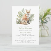 Waterverf Woodland Fox Baby shower Kaart (Staand voorkant)