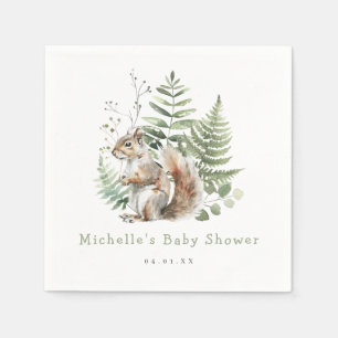 Waterverf Woodland Fox Baby shower Servet