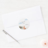 Waterverf Woodland Fox Bedankt Ronde Sticker (Envelop)