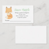 Waterverf Woodland Fox Diaper Raffle Enclosure Ca Informatiekaartje (Voorkant / Achterkant)