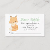 Waterverf Woodland Fox Diaper Raffle Enclosure Ca Informatiekaartje (Voorkant)