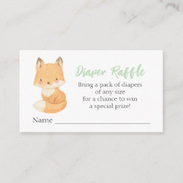 Waterverf Woodland Fox Diaper Raffle Enclosure Ca Informatiekaartje