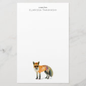 Waterverf Woodland Fox | Jouw namen toevoegen Briefpapier (Voorkant)