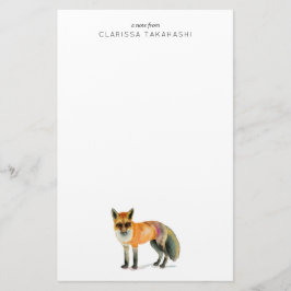 Waterverf Woodland Fox | Jouw namen toevoegen Briefpapier
