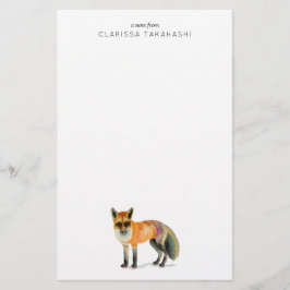 Waterverf Woodland Fox | Jouw namen toevoegen Briefpapier